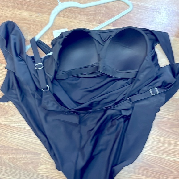 EoMENIE Black Pullover One-Piece Swimsuit Size 20W Adjustable Straps Padded Bra - Picture 10 of 12